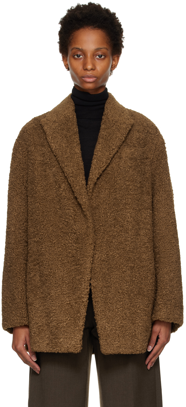 Vince: Brown Faux-Fur Jacket | SSENSE