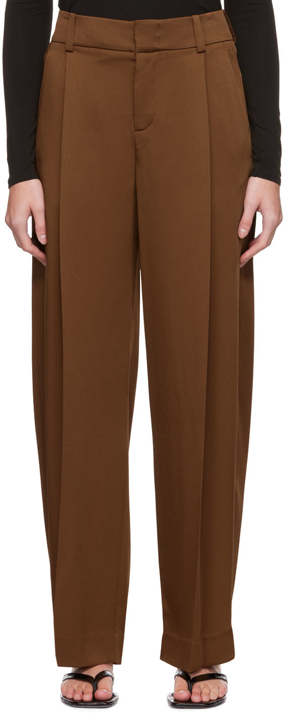 Brown Belted Chino Trousers SSENSE Women Clothing Pants Chinos 