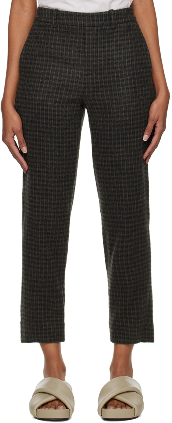 Navy Check Easy Trousers