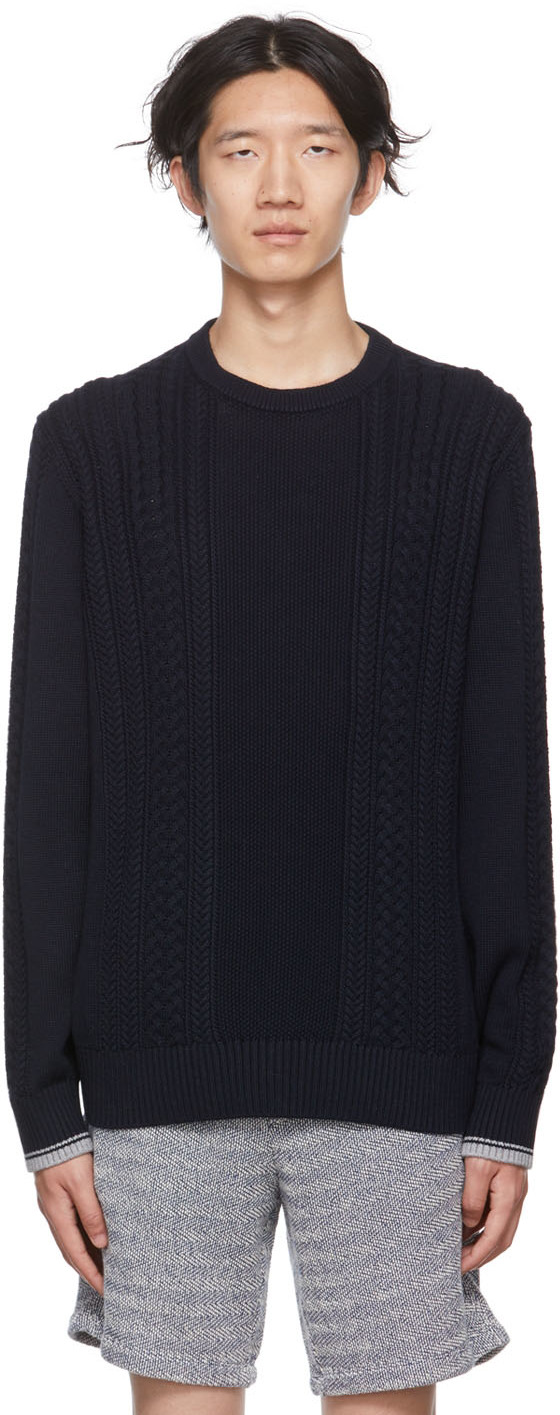 Navy Cable Sweater