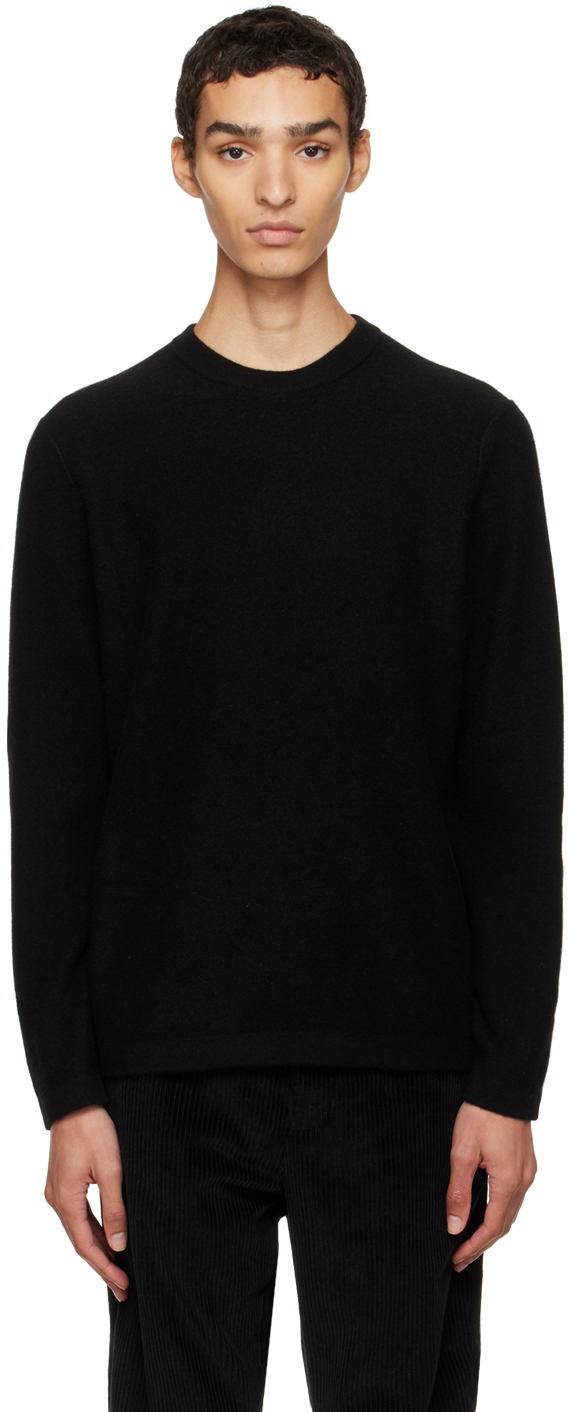 Vince: Black Crewneck Sweater | SSENSE UK