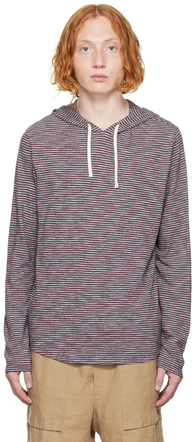 Burgundy Stripe Popover Hoodie