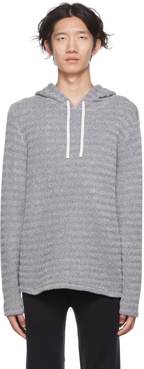 Navy hot sale knitted hoodie