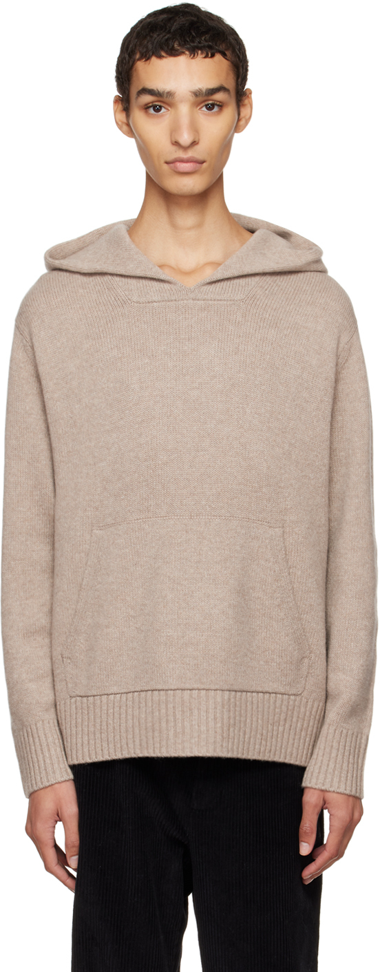 Taupe Raglan Sleeves Hoodie