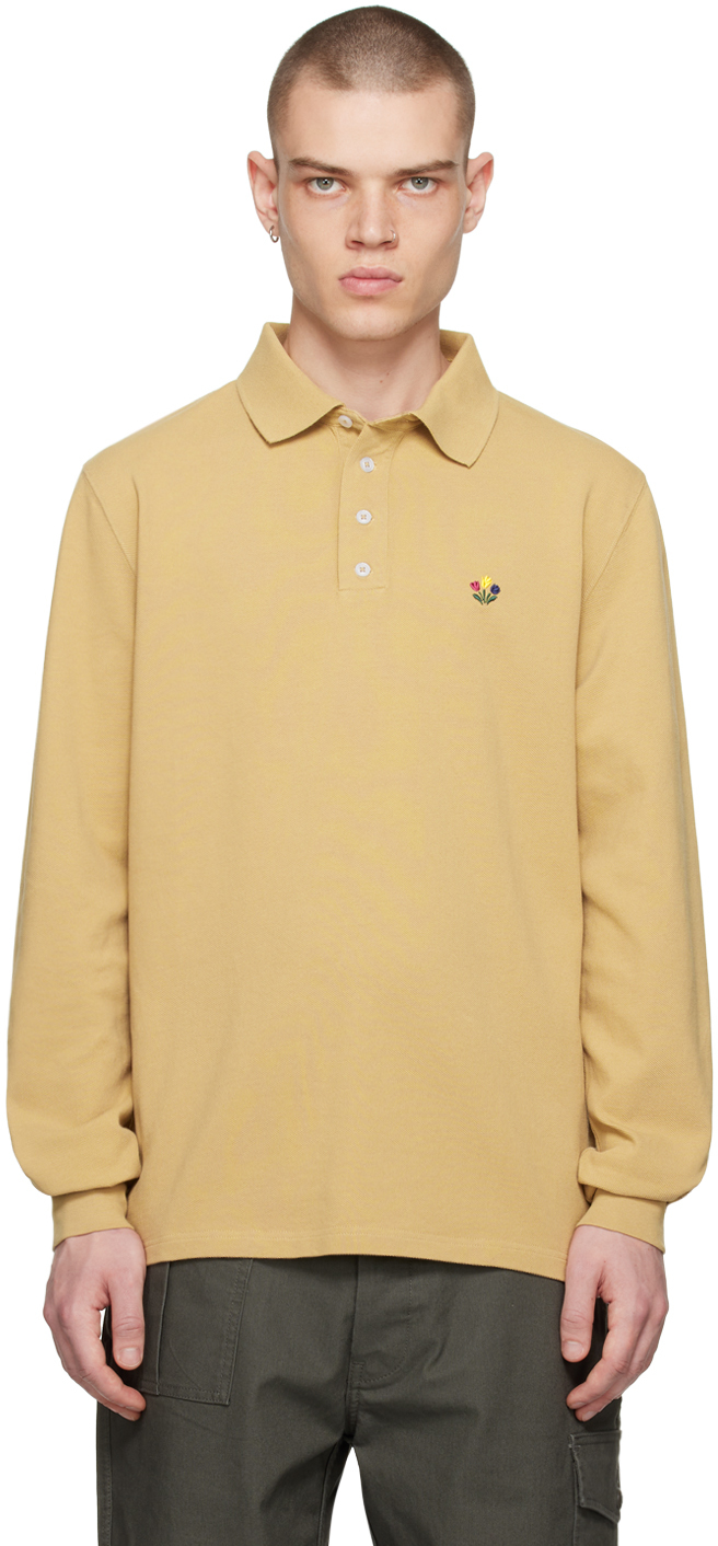 Tan Spread Collar Polo