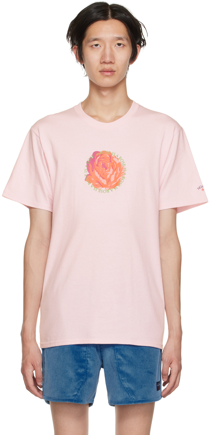 Noah: Pink 'Rose Is A Rose' T-Shirt | SSENSE Canada