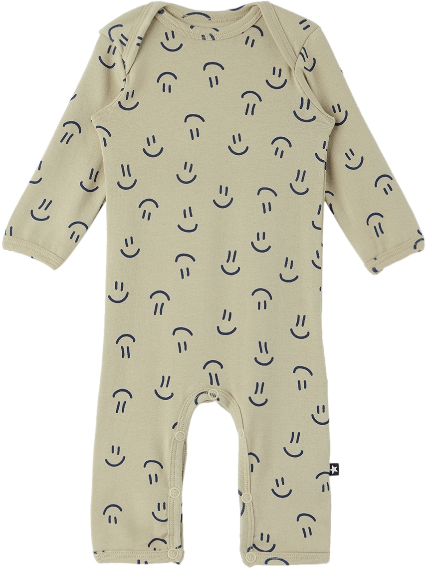 Molo Baby Khaki Faso Bodysuit In Happy Graphic