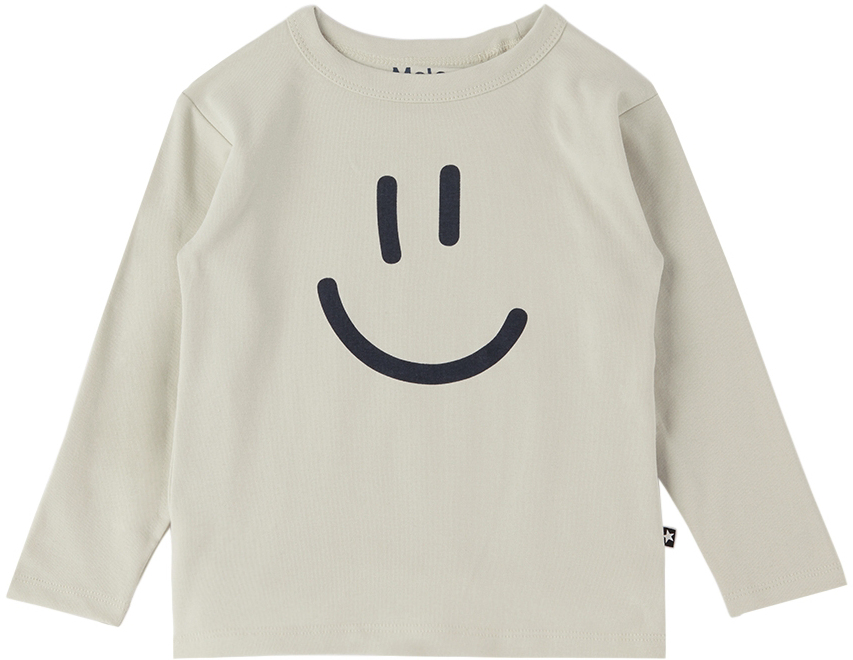 Molo Baby Off-white Elvo Long Sleeve T-shirt In 8553 Moon