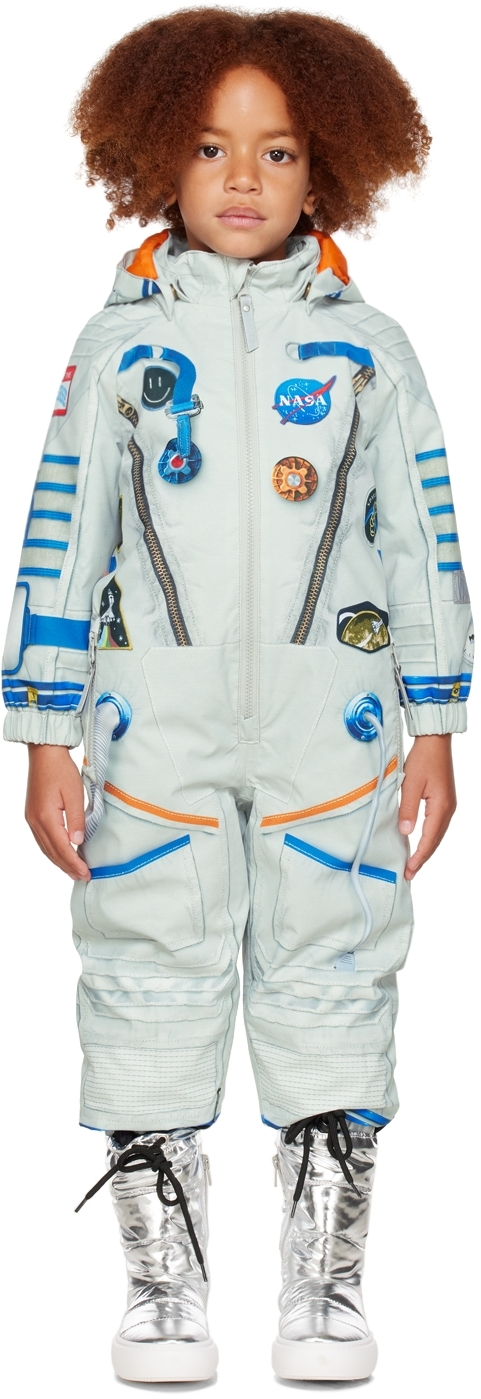 Molo Kids Gray Polar Snowsuit In 7713 Astronaut