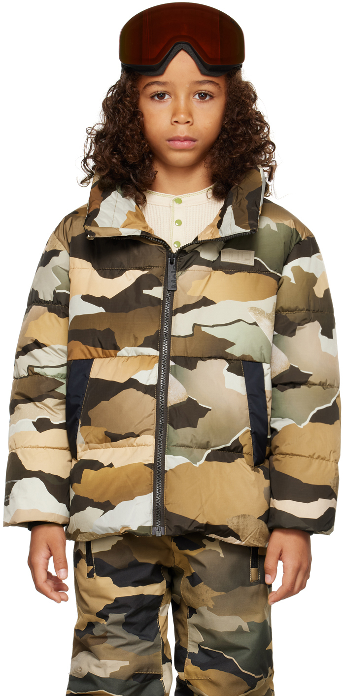 Molo Halo Hooded Puffer Jacket In Autumn Camo