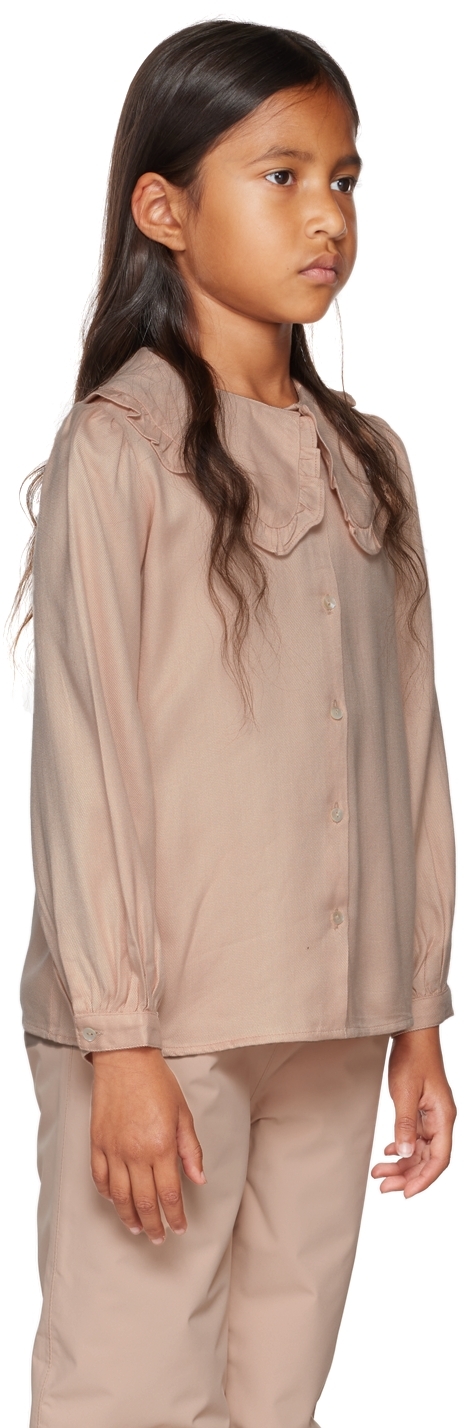 Molo Kids Pink Robbin Shirt In 8577 Fluffy Rose