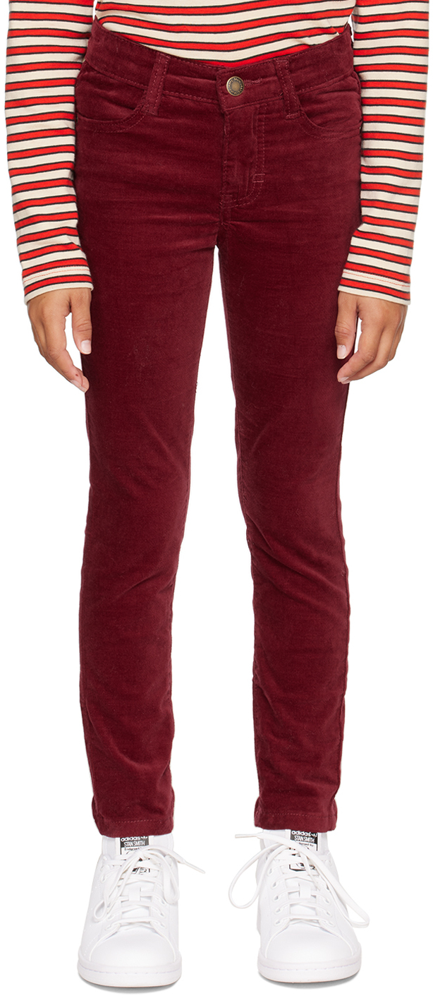 Molo Kids Red Adele Trousers In 8576 Velvety