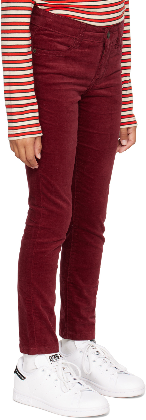 Molo Kids Red Adele Trousers In 8576 Velvety
