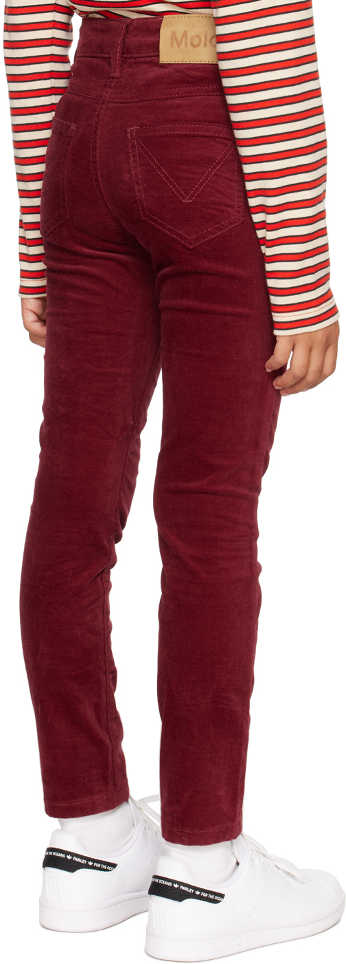 Molo Kids Red Adele Trousers In 8576 Velvety