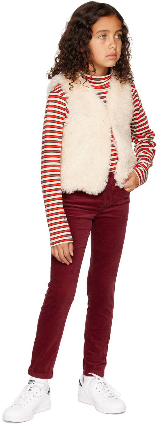Molo Kids Red Adele Trousers In 8576 Velvety