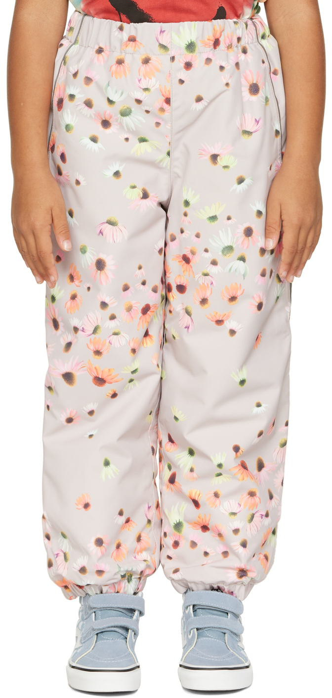 Molo Kids Pink Paxton Snowpants In 6576 Autumn Flowers