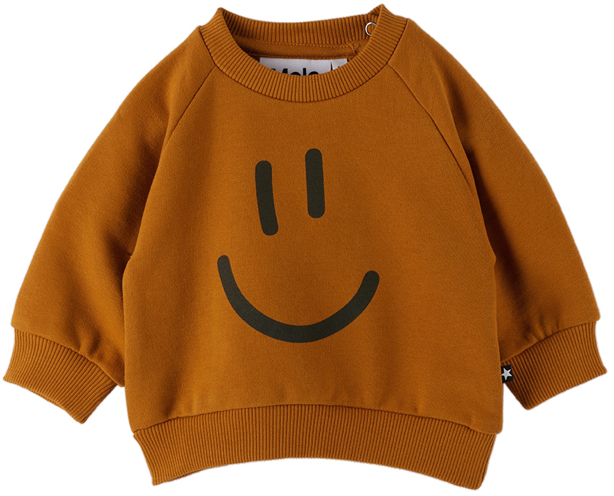 Molo Baby Orange Disc Sweatshirt In 8567 Old Gold