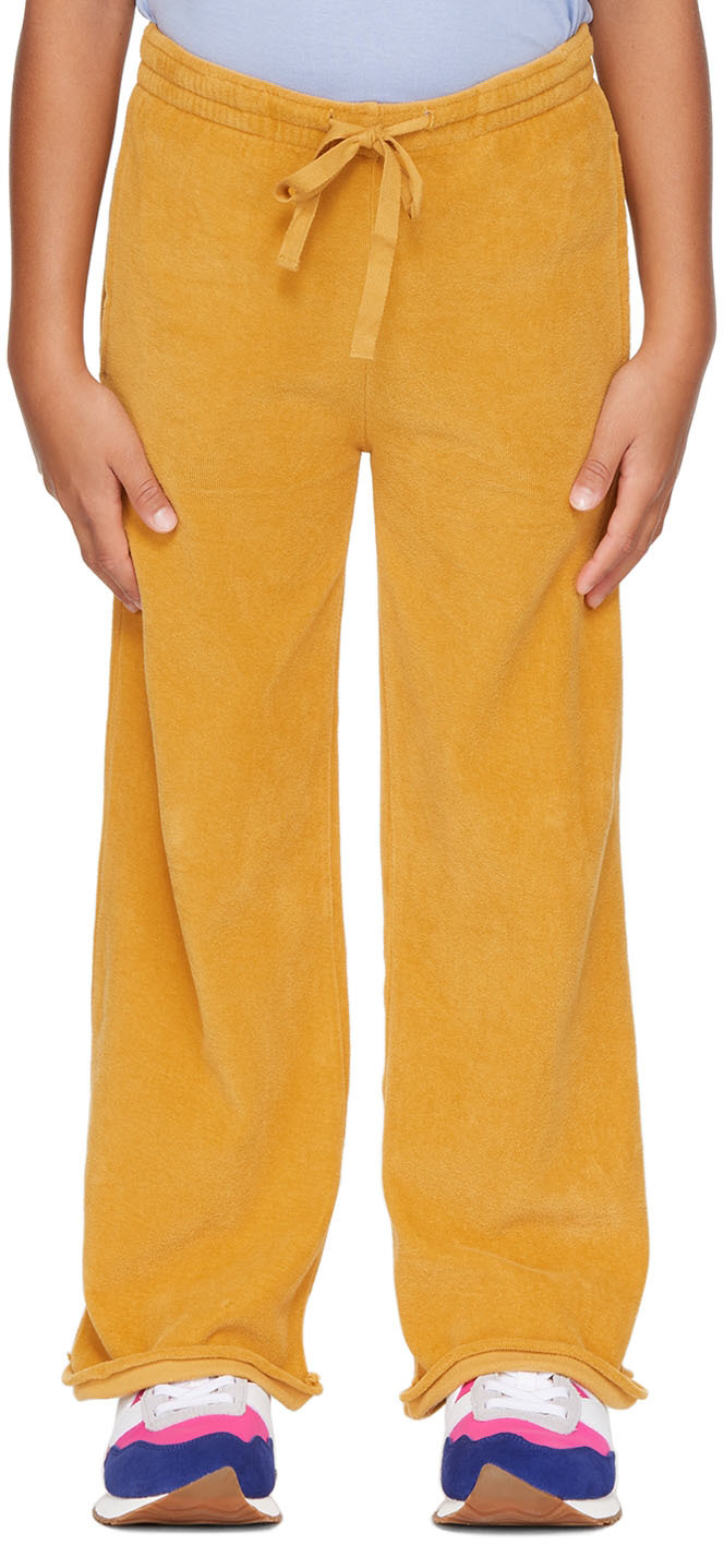 Longlivethequeen Kids Yellow Straight Lounge Pants In 633 Warm Mustard