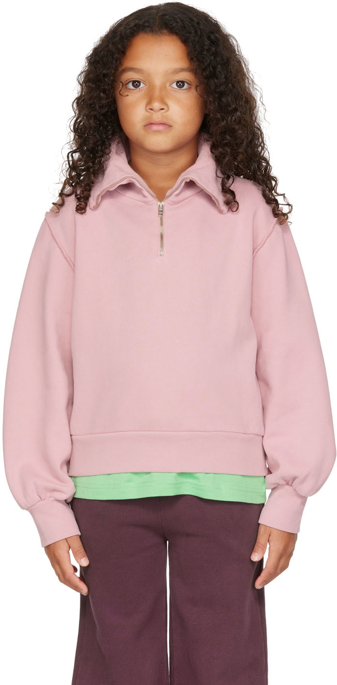 Longlivethequeen Kids Pink Zip Sweatshirt In 629 Blush