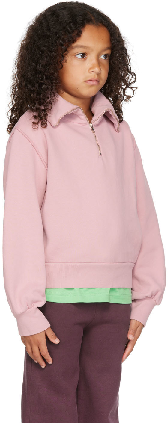 Longlivethequeen Kids Pink Zip Sweatshirt In 629 Blush
