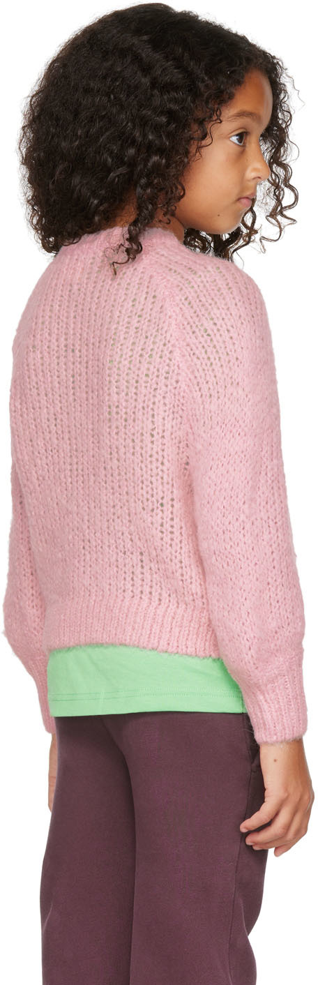 Longlivethequeen Kids Pink Rough Cardigan In 671 Pale Pink