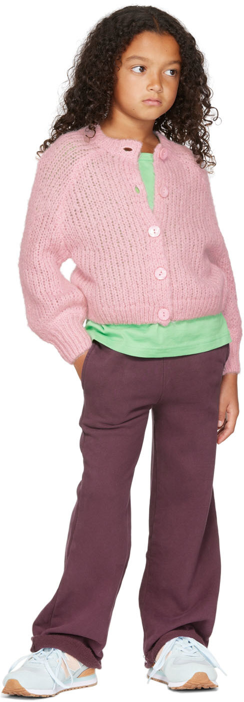 Longlivethequeen Kids Pink Rough Cardigan In 671 Pale Pink