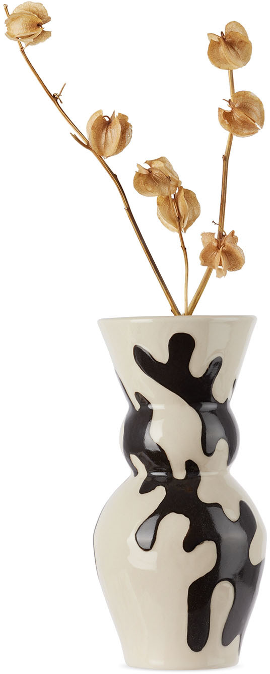 Marloe Marloe Black & White Lucie Vase In Sanur