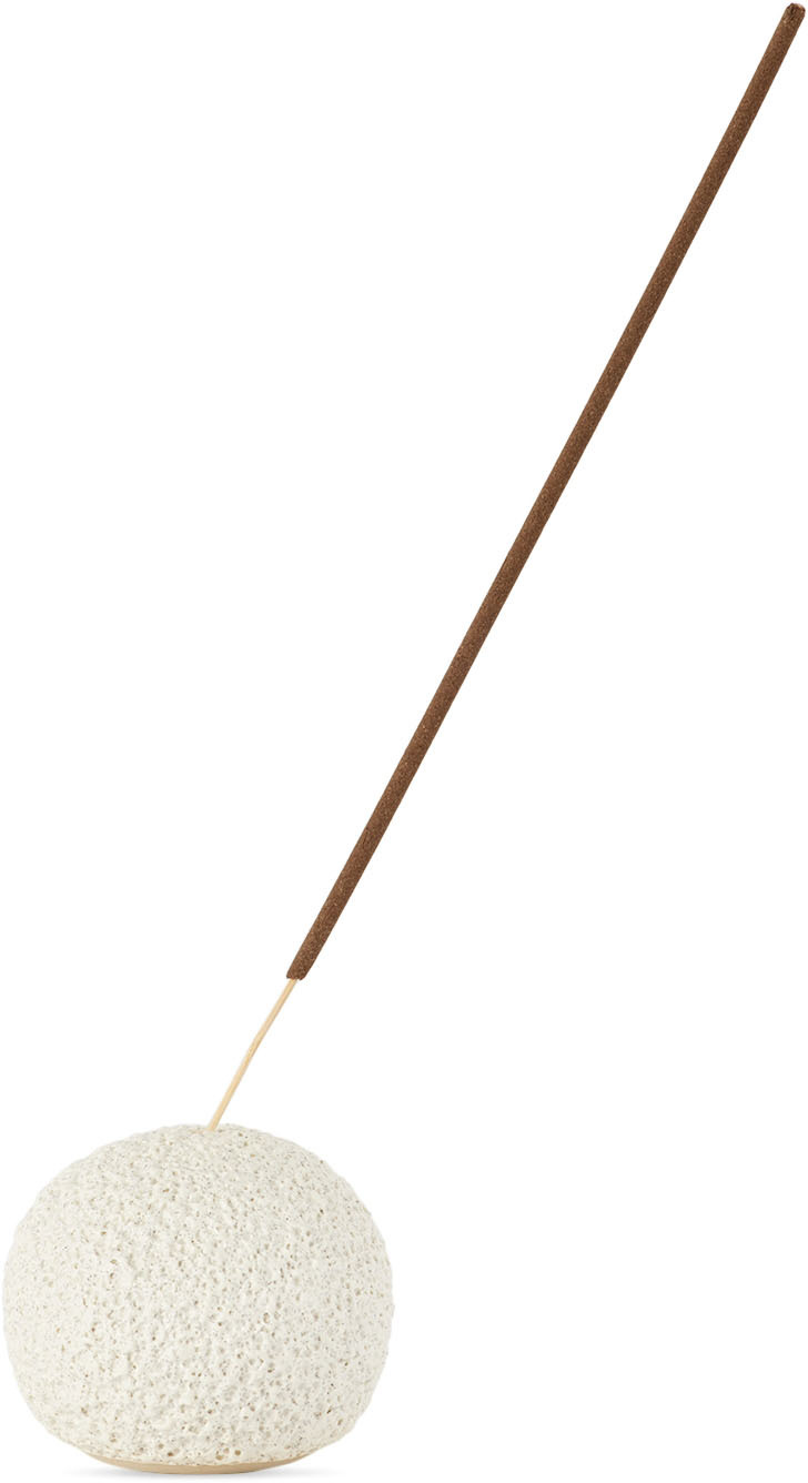 Marloe Marloe Ssense Exclusive Off-white Grounded Incense Holder In Lava & Matte Black