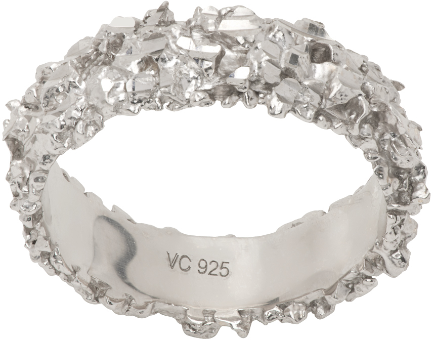 Veneda Carter SSENSE Exclusive Silver Thin Pebble Ring | Smart Closet