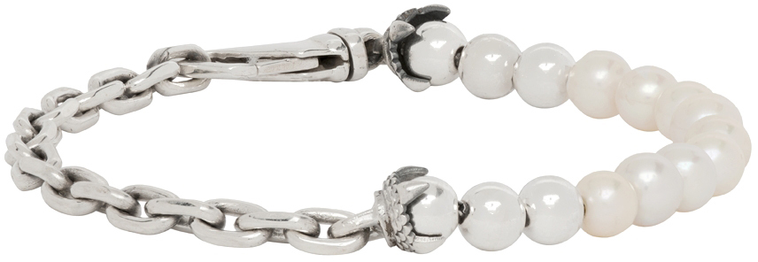 Ssense Uomo Accessori Gioielli Bracciali SSENSE Exclusive Silver Pearl In Heat Bracelet 
