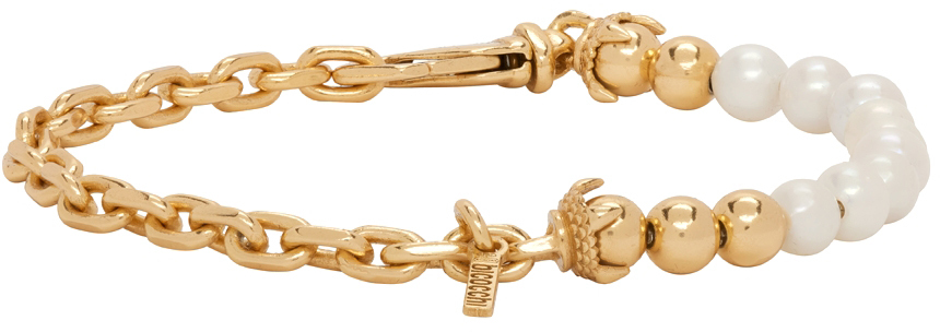 Emanuele Bicocchi SSENSE Exclusive Gold Pearl Bracelet