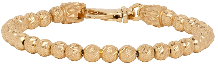 Emanuele Bicocchi SSENSE Exclusive Gold Striped Ball Bracelet