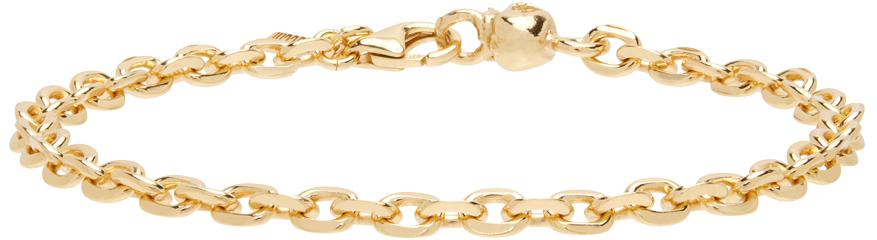 Emanuele Bicocchi SSENSE Exclusive Gold Skull Chain Link Bracelet