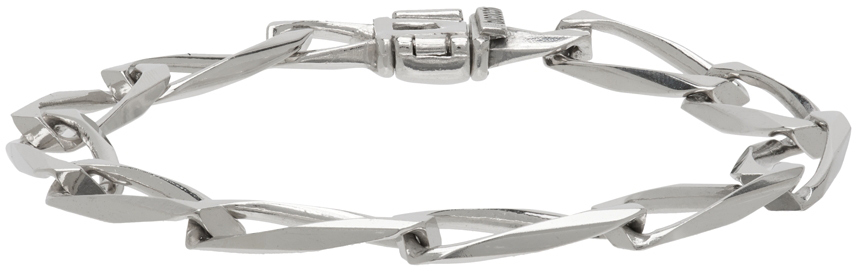 Emanuele Bicocchi Silver Squared Chain Link Bracelet