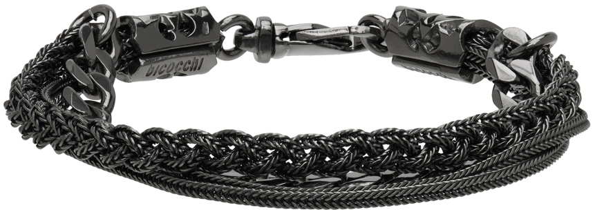 Emanuele Bicocchi Black Double Braided Chain Bracelet