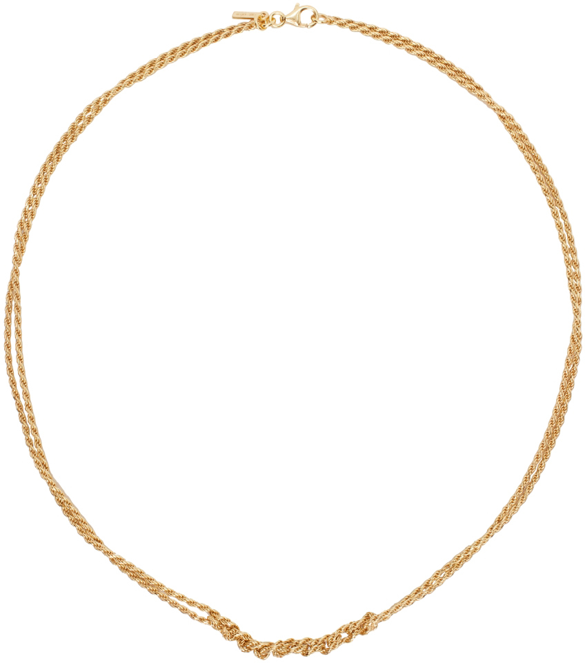 Emanuele Bicocchi: SSENSE UK Exclusive Gold Crochet Necklace | SSENSE