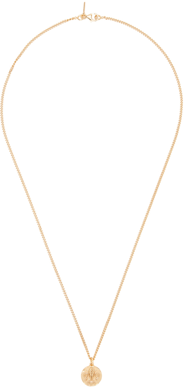 Emanuele Bicocchi Gold Lily Coin Necklace