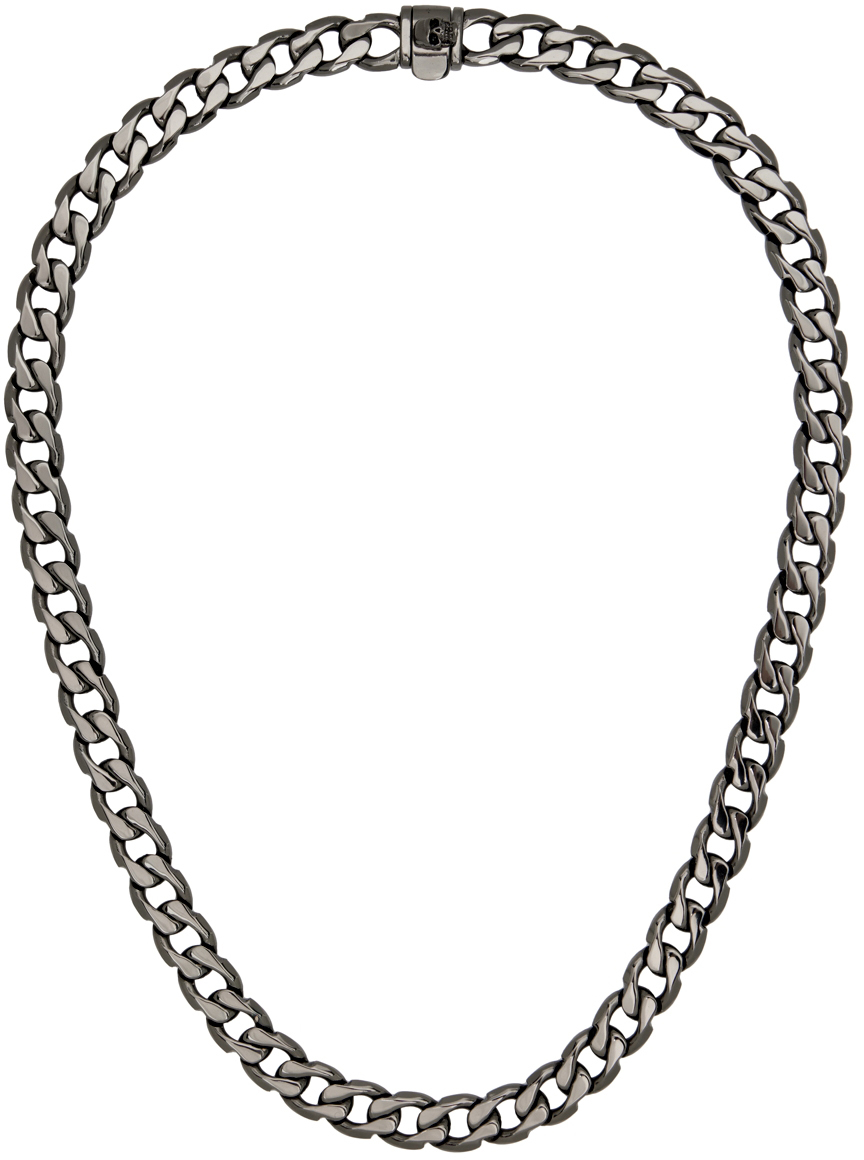 Ssense Uomo Accessori Gioielli Collane Black Thin B Chain Necklace 