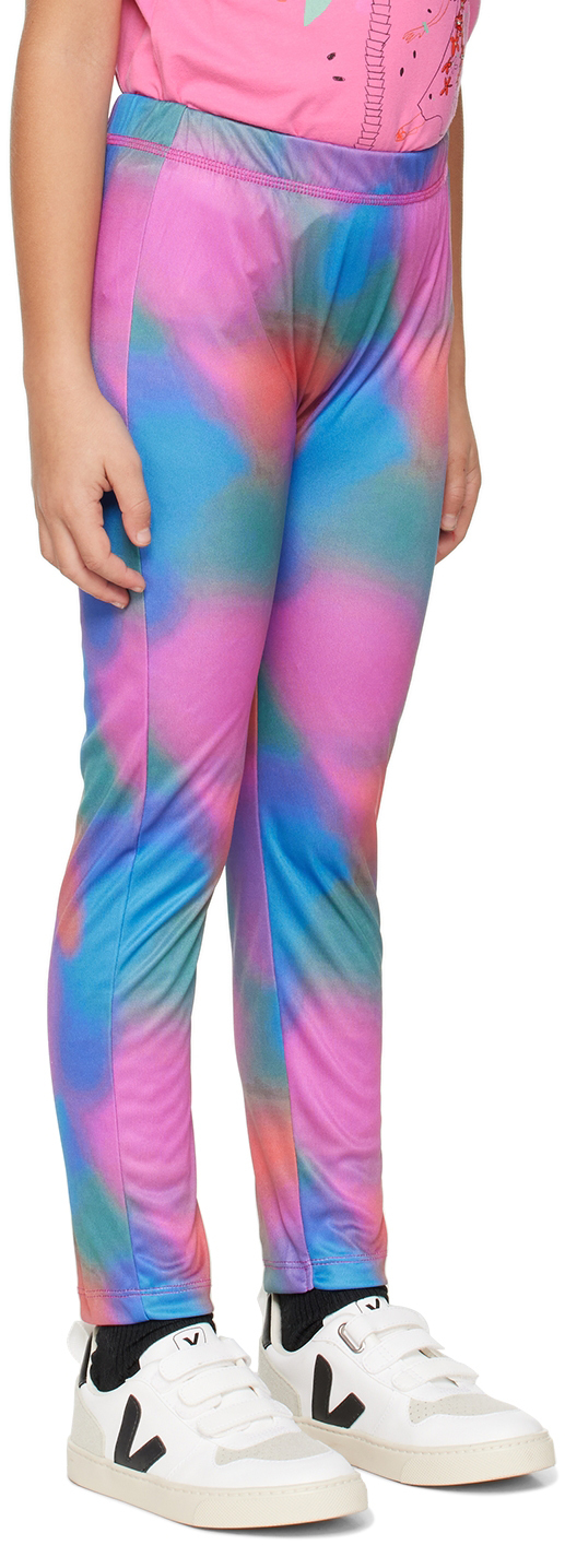 Repose Ams Kids Multicolor Printed Leggings In Blur