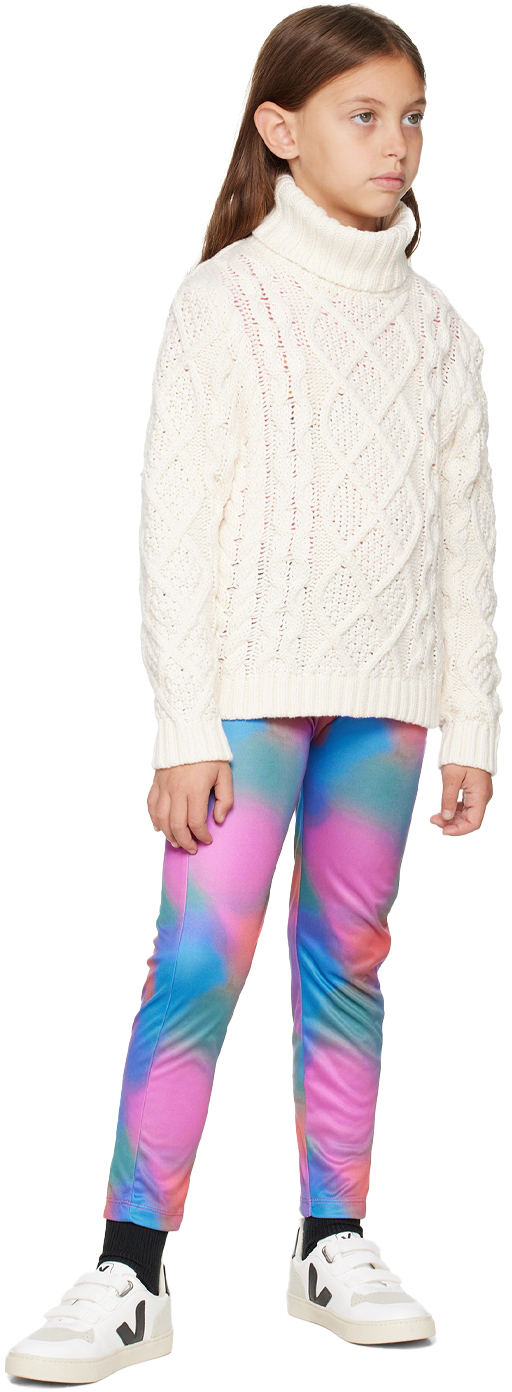 Repose Ams Kids Multicolor Printed Leggings In Blur