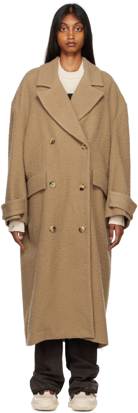AMIRI Brown Double-Breasted Coat