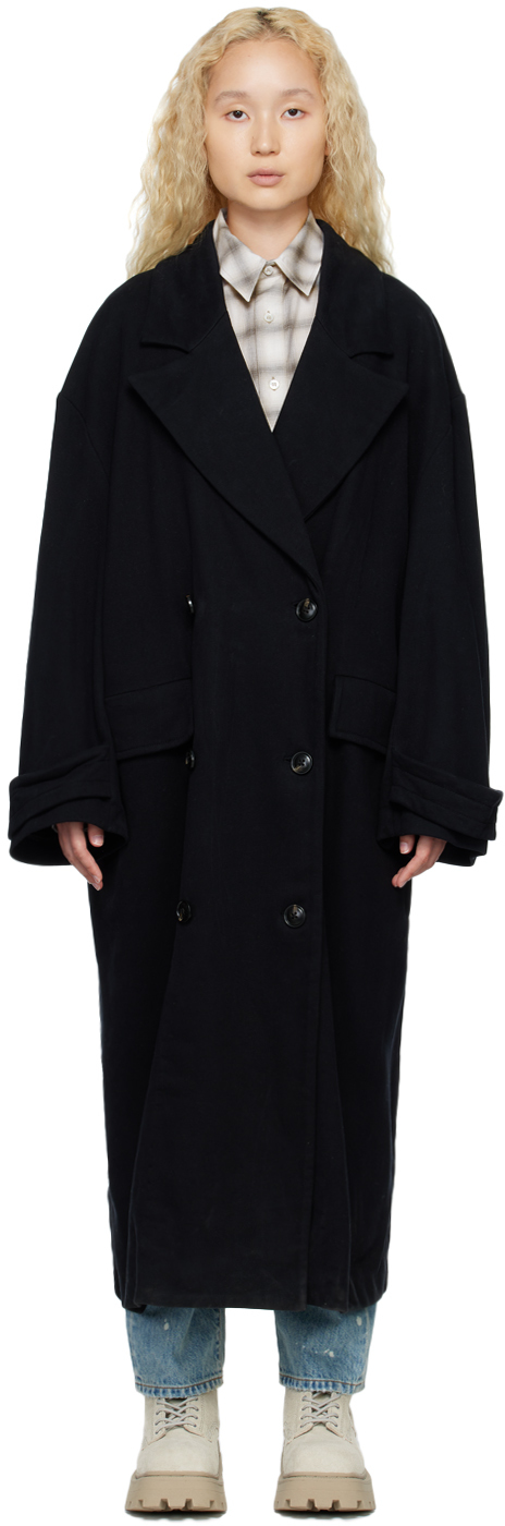 AMIRI Black Double-Breasted Coat