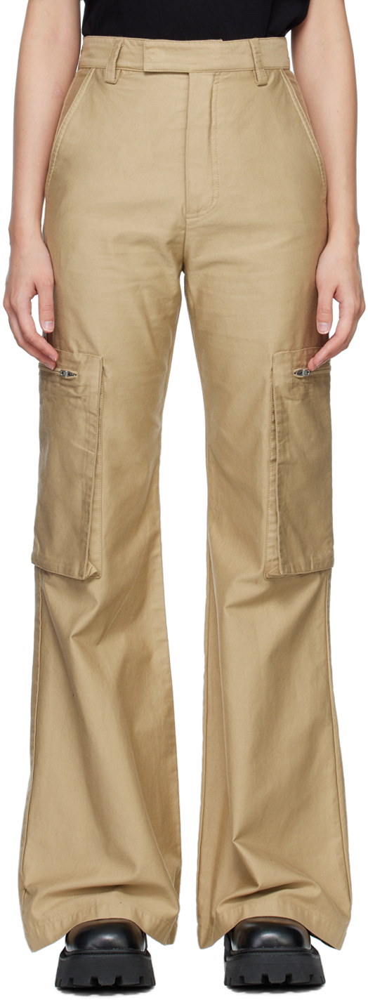 Khaki Wide Cargo Pants