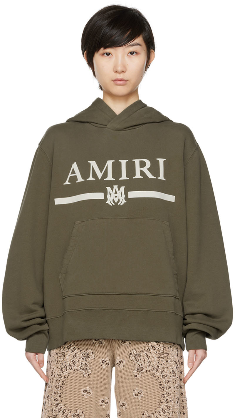 AMIRI Khaki MA Bar Hoodie