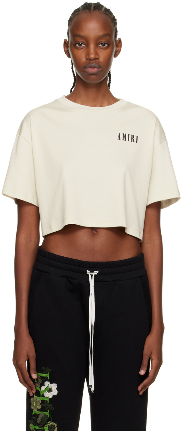 AMIRI Off-White Cropped T-Shirt