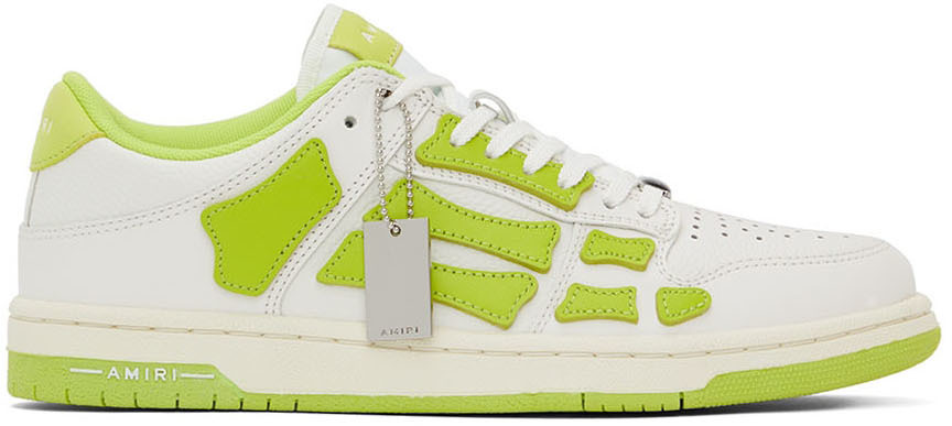 White \u0026 Green Skel Low-Top Sneakers 