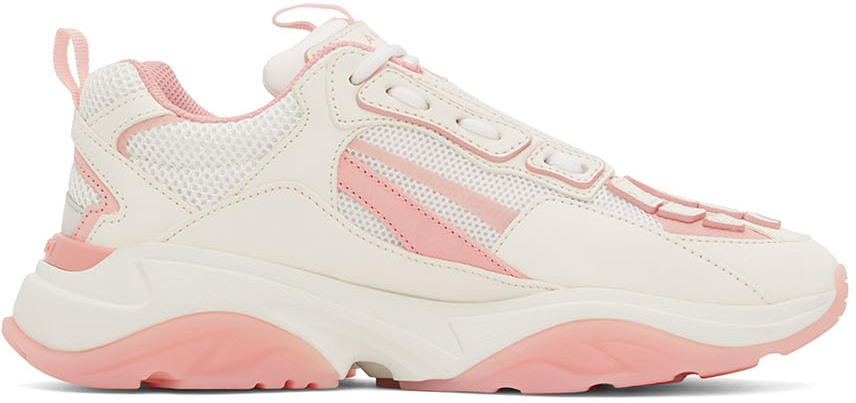 AMIRI White & Pink Bone Runner Low-Top Sneakers