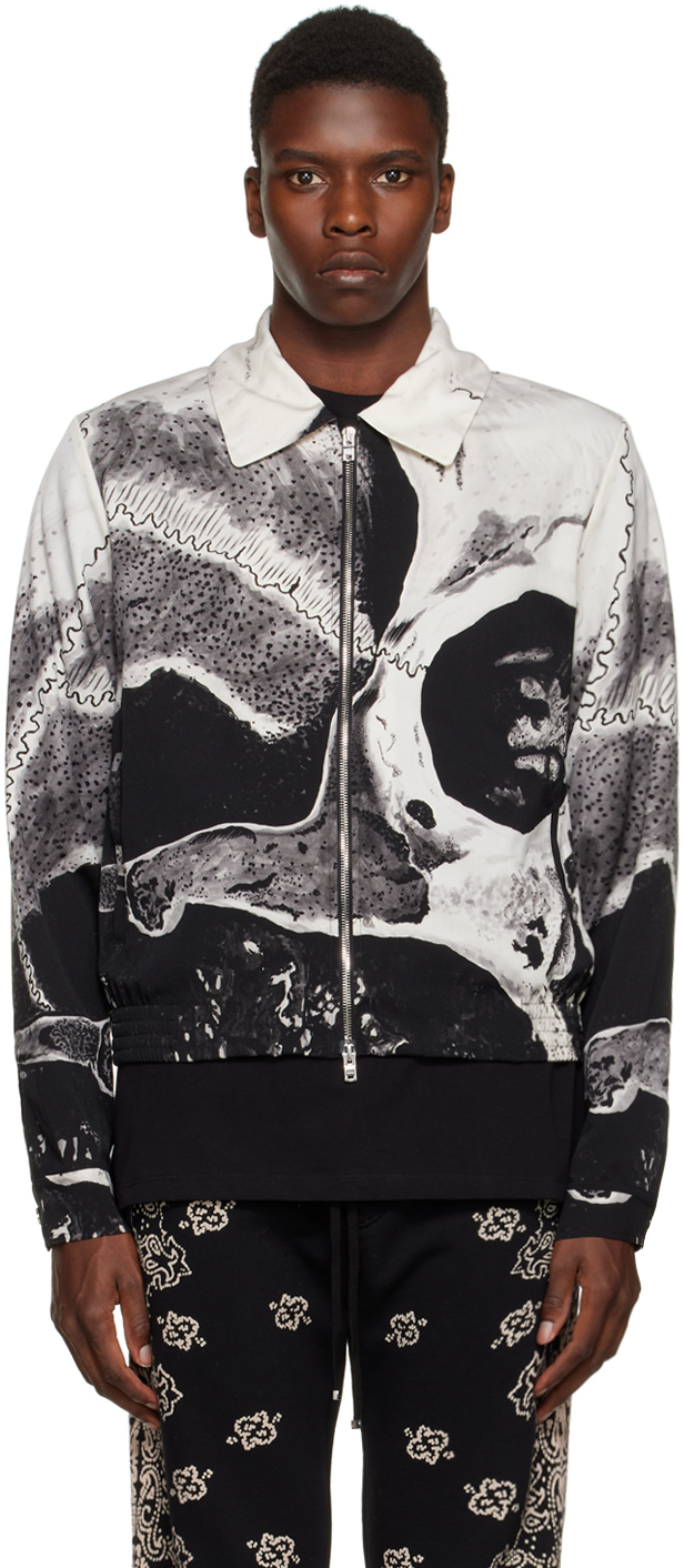 AMIRI Black & White Wes Lang Edition Big Skull Jacket
