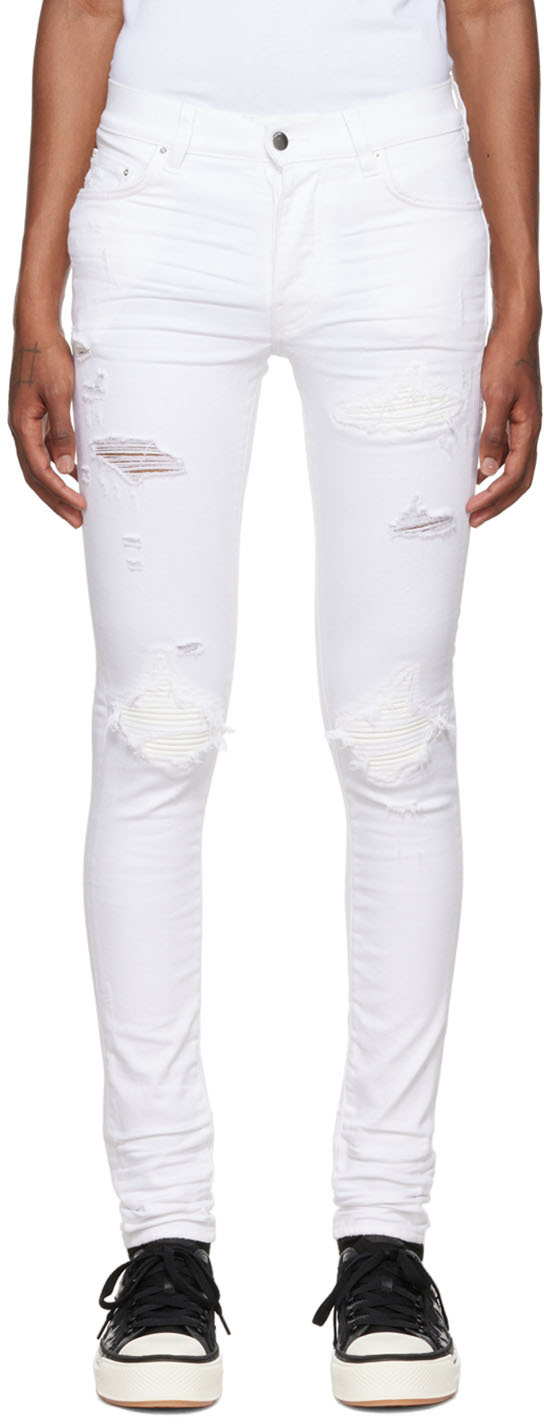 Mens White Jeans with crystals