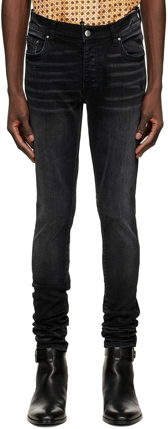 Amiri Black Stack Jeans In Aged Black | ModeSens